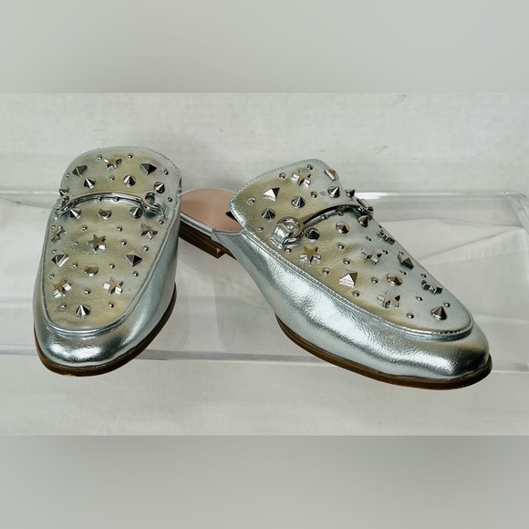 Nine West Shoes - Nine West Welynne Studded Silver Mule, Vegan Leather, NIB